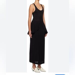 Bite Studios Black Peplum Jersey Petal Maxi Dress
